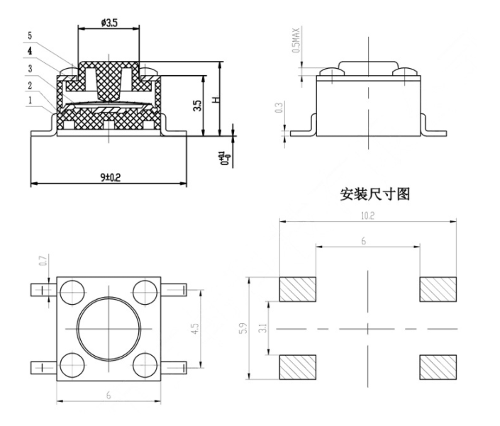 轻触开关图纸